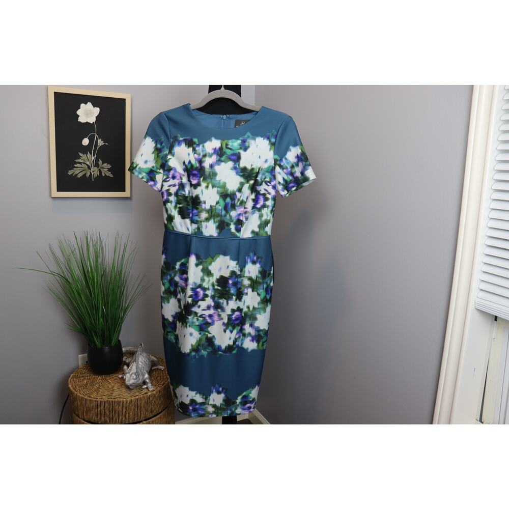 Adrianna Papell Floral Print scuba‎ sheath dress size 4P